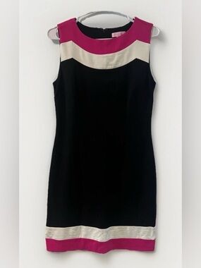 Lilly Pulitzer Women’s Allaire Color Block Sleeveless Dress Black Pink SM
